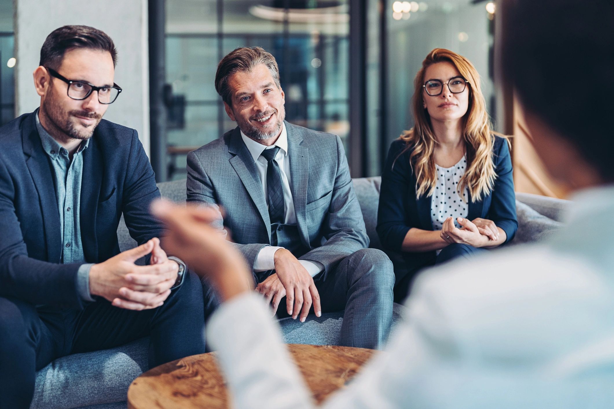 Business people in a meeting around a table